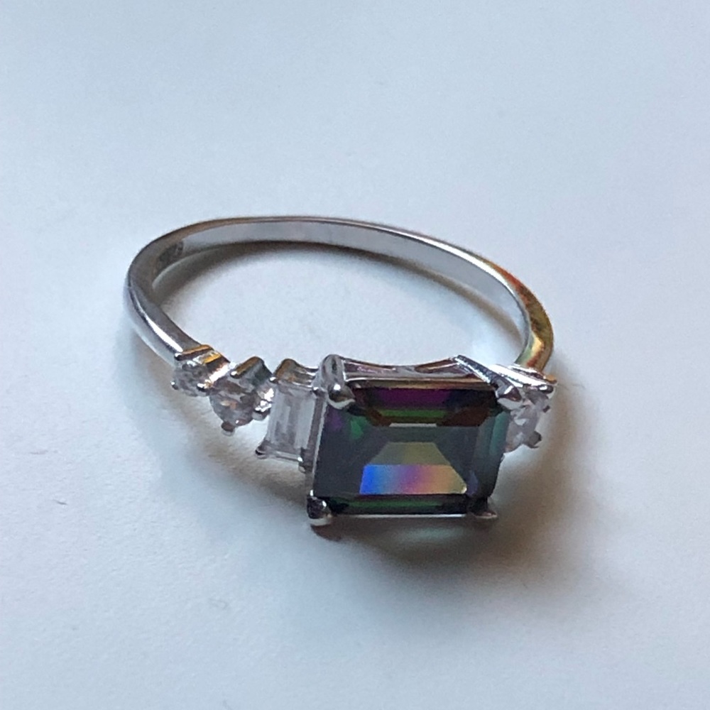 NWOT 925 Sterling silver mystic topaz Charmed Aroma ring, size 9